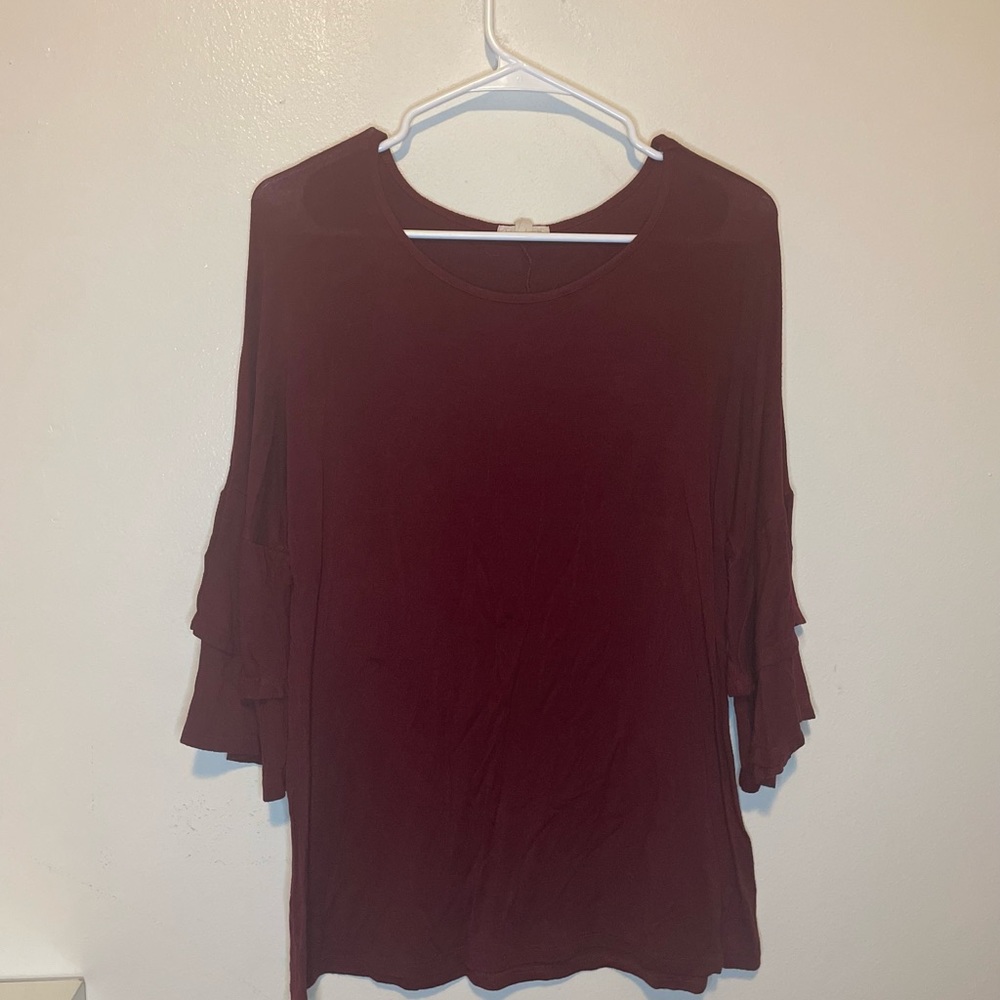 Flowy red top